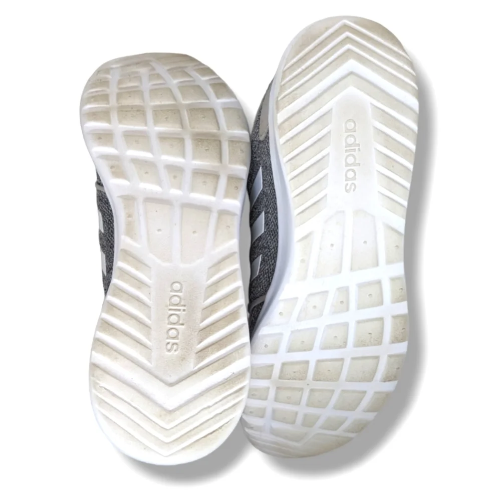 adidas | Cloud Foam Grey & White Knit Lace-Up Running Shoes Women's Size 8 - Picture 5 of 5